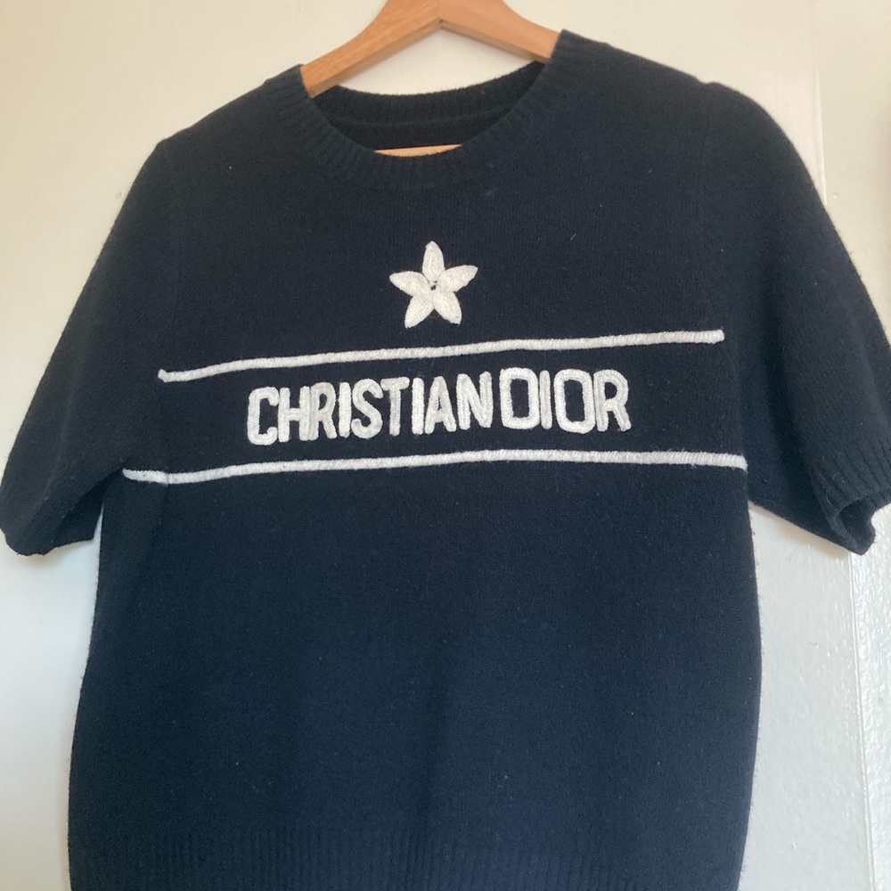 Christian Dior Black Short Sleeve Sweater